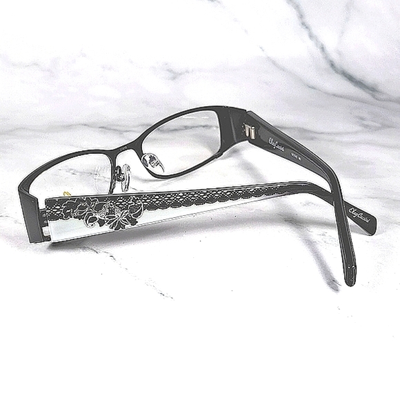 NEW Ladies Rx'able Eyeglass Frame classy black/gray, OC Oleg Cadsini 52-18-130 - Picture 1 of 4